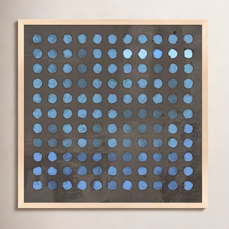 Squared Circles 5 Print by Jacques Pilon, 36" H x 36" W x 1.25" D, Maple Wood