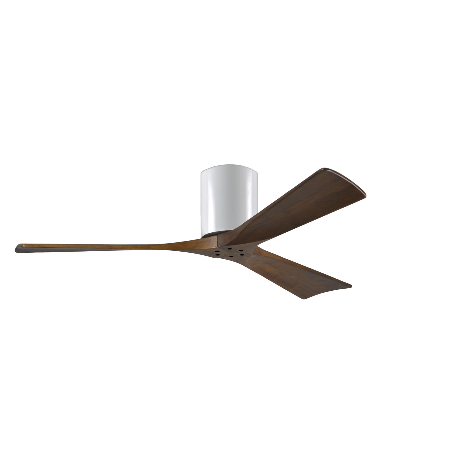 Olivier 3 Blade Ceiling Fan, Gloss White, Walnut Tone, 52"