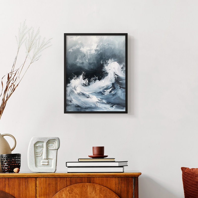 Série NAUTICAL CCIV - reproduction encadrée de qualité supérieure - prête à être accrochée - aucun clou requis, Noir