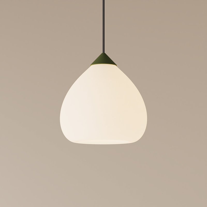 Gulp Pendant Light, 14.6" H x 9.45" W x 9.84" D, Black, Olive