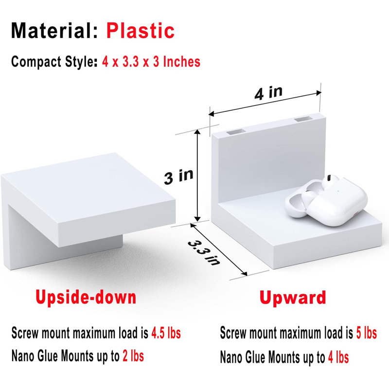 Ensemble de 9 petites tablettes murales flottantes pour salle de bain
