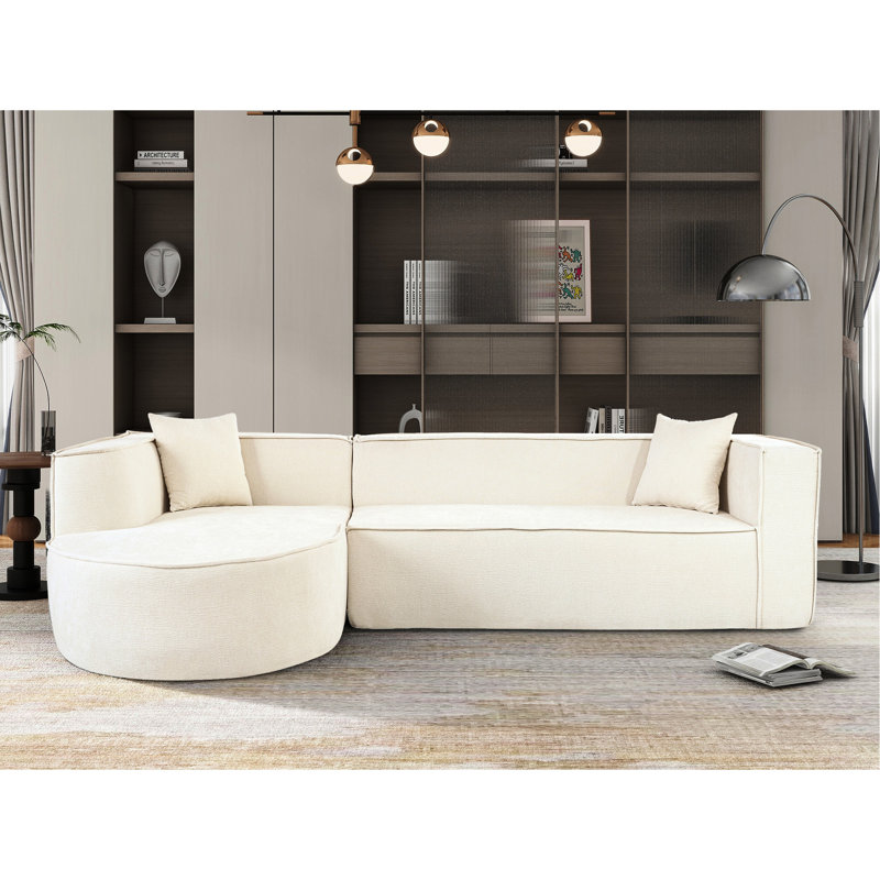 Canapé modulaire élégant, éponge haute, revêtement en chenille, canapé modulaire de centre de table, mousse, sièges pour 3 à 4 personnes