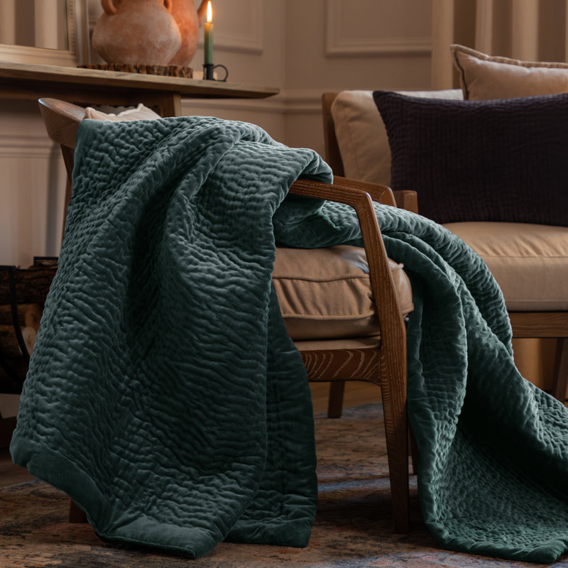 Haze Quilted Throw Blanket, Blue