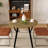 35.43 Inch Round Dining Table, Small Circle Kitchen Table With Metal Black Legs