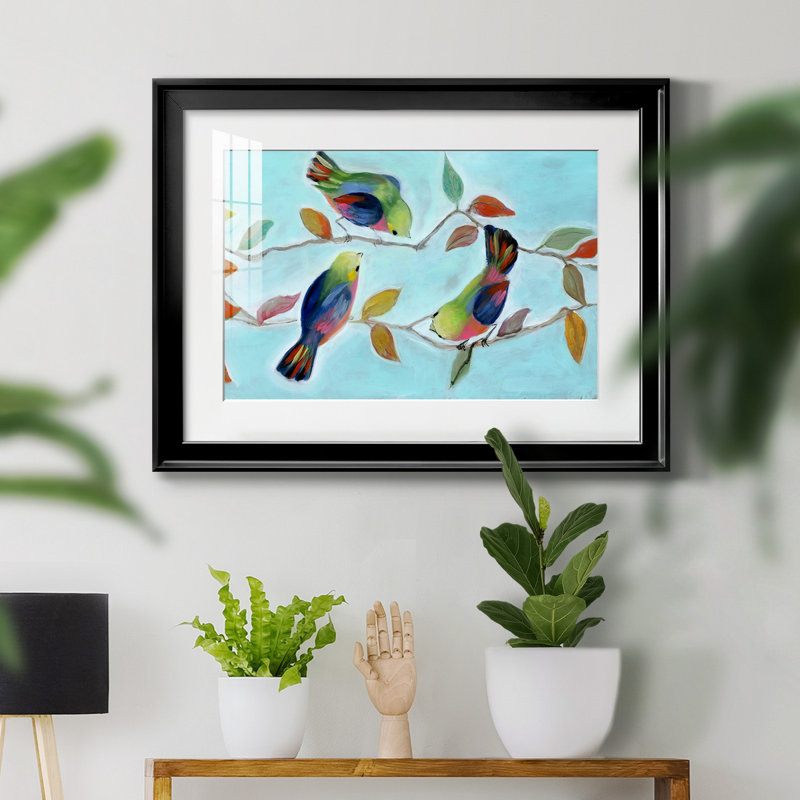 Bitty Birds I - peinture encadrée, Noir, H 26,5 po x l 36,5 po x P 1,5 po