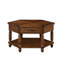 Table basse hexagonale rétro 36 "avec tablette et tiroir, 2 niveaux-1136328641
