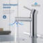 Robinet de salle de bain à un trou Blossom - Robinet de lavabo à poignée simple en laiton massif avec bec à arc élevé, cartouche anti-goutte et tuyau d'alimentation en eau-49185338-26720409