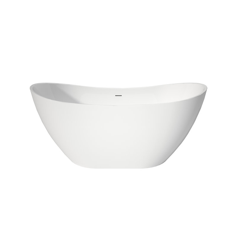 Baignoire blanche autoportante en acrylique 6029 pouces de style chic et teintée - Confortable, facile à nettoyer