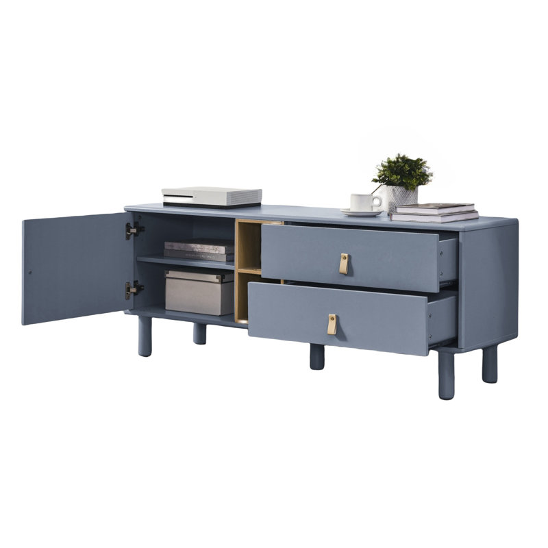 Crédence de rangement l 54,57 po Birga, Gris