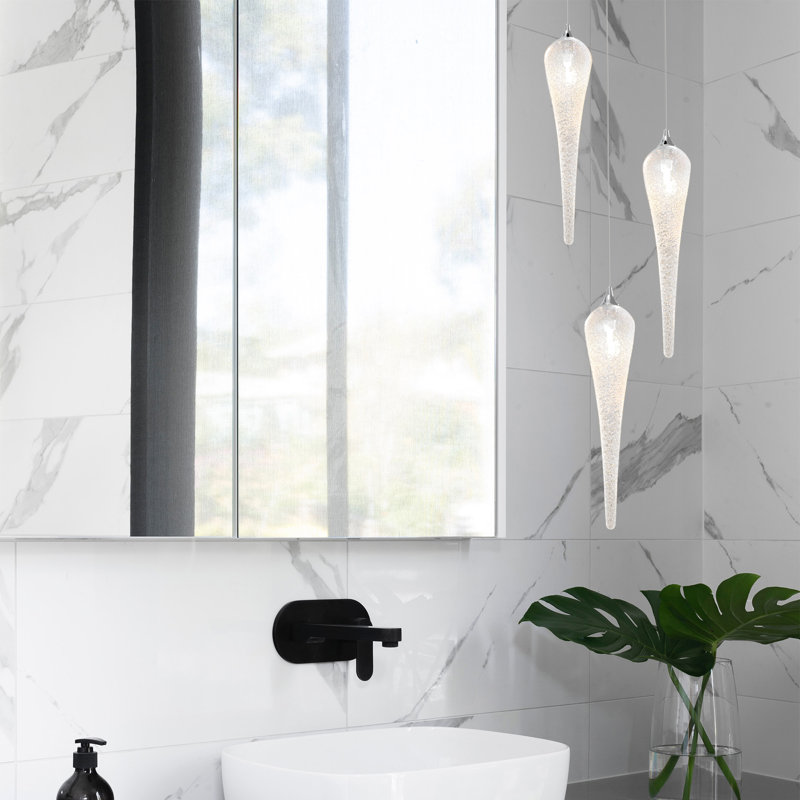 Icicle 3 - Light Pendant, Black, Clear