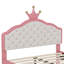 Joli lit princesse en cuir de polyuréthane avec tête de lit capitonnée, magnifique et confortable pour les chambres des filles-1767429701