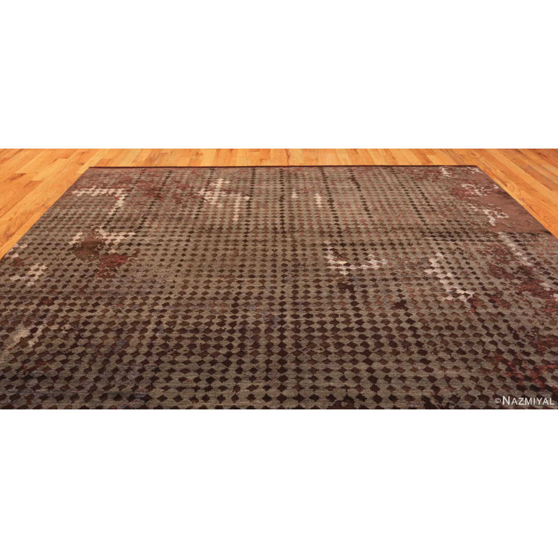 One-of-a-Kind Rectangle 9' X 12' New Age Area Rug in Red/Gray
