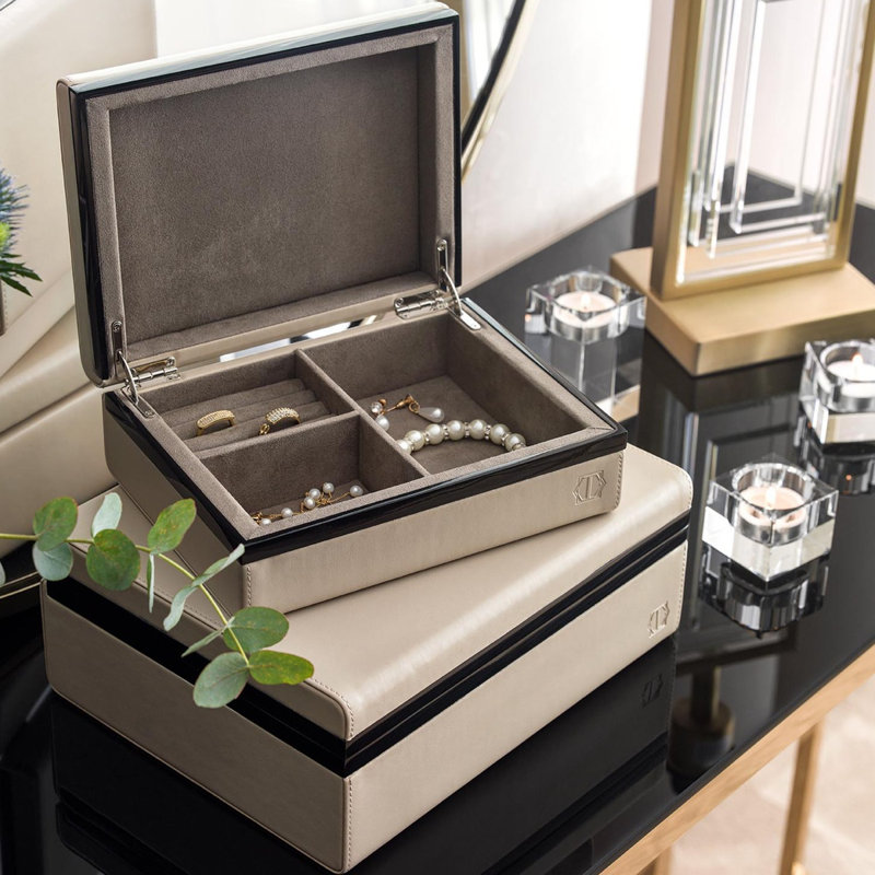 Lavelle Jewelry Box, 2.7" H x 5.9" W x 7.8" D, Gray