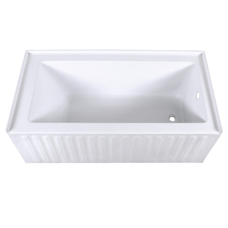 Aqua Eden 60-Inch White Acrylic Alcove Bathtub
