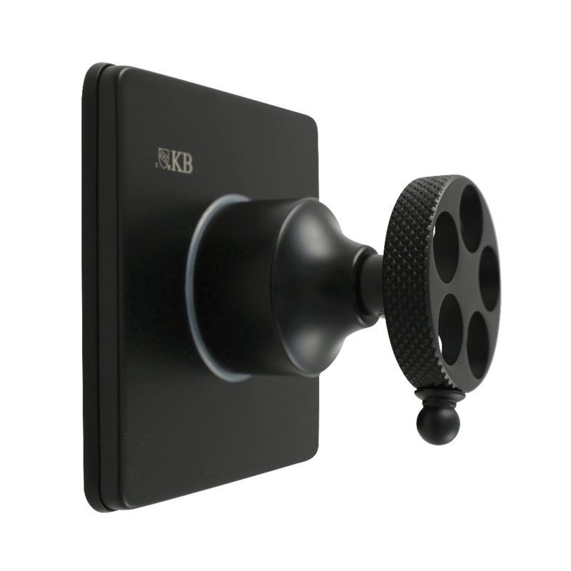 Kingston Brass Webb Single-Handle Three-Way Diverter Valve With Square Trim Kit, Matte Black