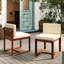 2 chaises de patio 2 pièces - L'artisanat du bois, coussin beige, crée un environnement accueillant et confortable de 2 pièces en bois, de couleur élégante