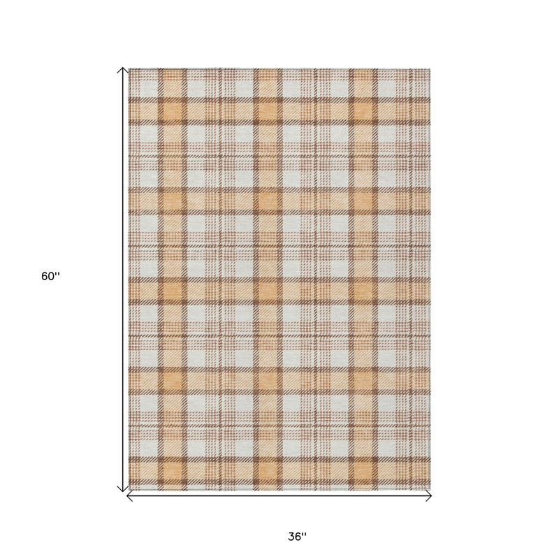 Tapis extérieur lavable écossais 3 pi x 5 pi
