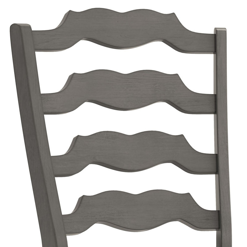 Fortville Solid Wood Counter/Bar Stool, Antique Gray, Counter Stool (24.21” Seat Height)