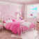 Anterrio Metal Open-Frame Bed with Butterfly Pattern Design Headboard and Footboard