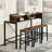 59"Console Table with Power Socket and LED light, 3 Saddle Stools-1407535295