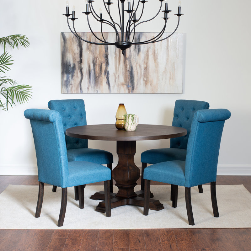 Turnage 4 - Person Pedestal Dining Set, Blue