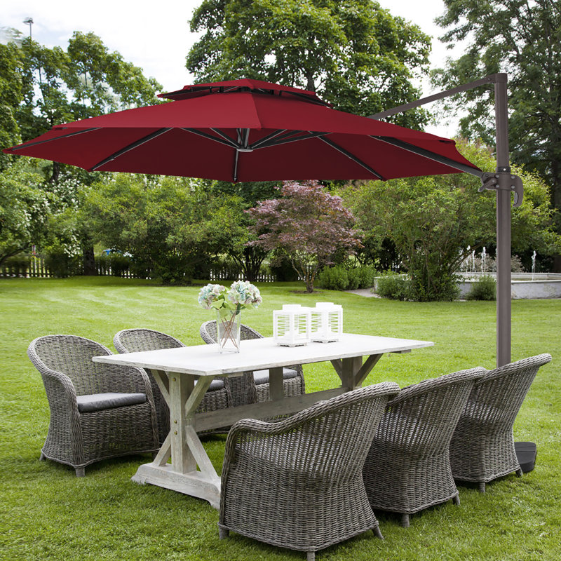 Parasol en porte-à-faux 11 pi Palmeri, Rouge