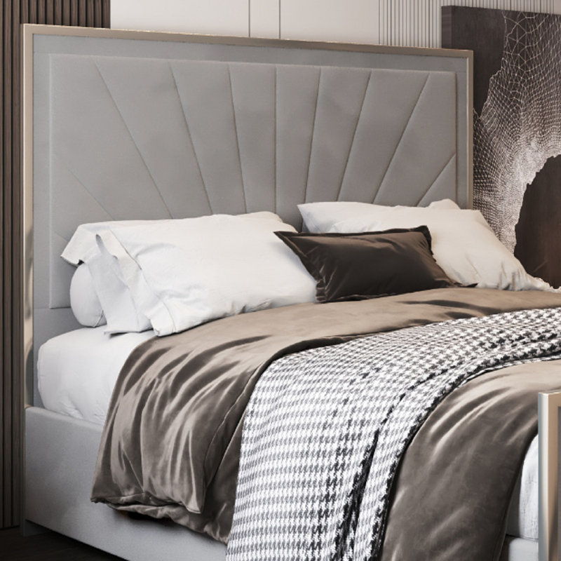 Anterrius Upholstered Bed, Kingsize (5'), Grey