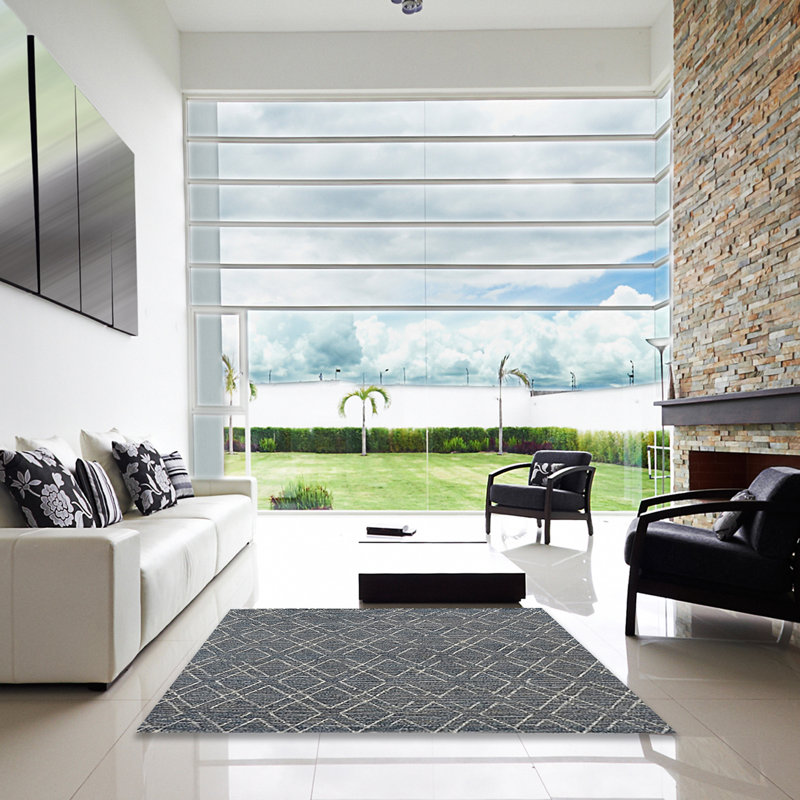Tapis géométrique gris, Carré 4 pi