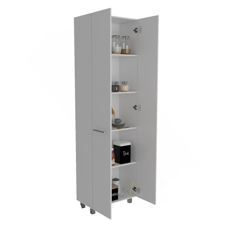 Garde-manger, cinq tablettes intérieures, blanc, Blanc