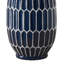 Lampe de table Ucio, 22 po, corps en céramique bleu géométrique, abat-jour ivoire-116809432