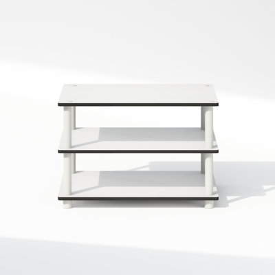 Furinno JUST Printer Stand with Storage, 3-Tier Under Desk Printer Stand, Printer Table, for CPU, Office Supplies, Home Office, White