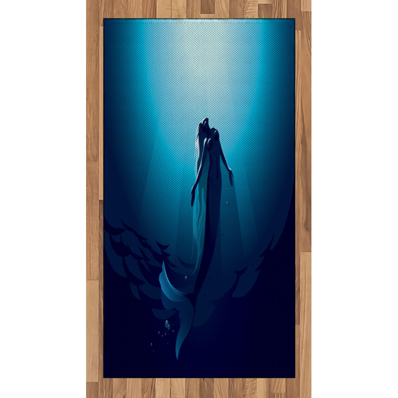 Underwater Cartoon High Density Long Fiber Poly Threads Decorative Area Rug Carpet, Rectangle 2'7" x 5'