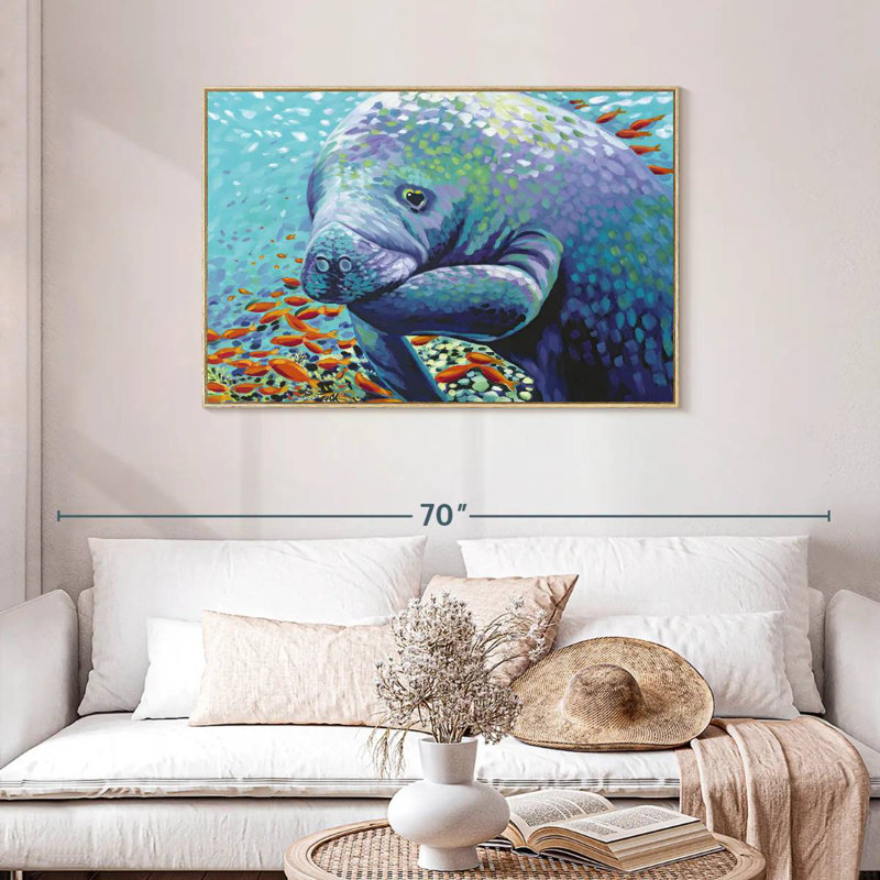 Chérie de mer II, Cadre flottant en bois naturel, 43 po x 29 po