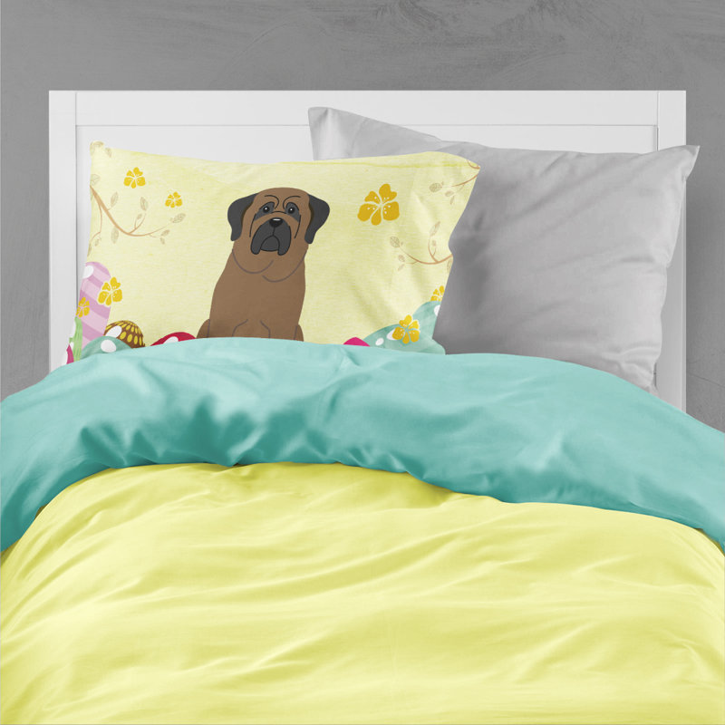 Taie d’oreiller œufs de pâques, Bull-mastiff