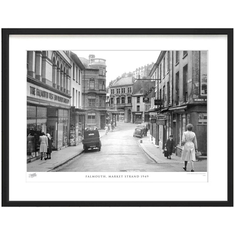 Falmouth, Market Strand 1949 - Single Picture Frame Print, 45cm H x 60cm W x 2.3cm D