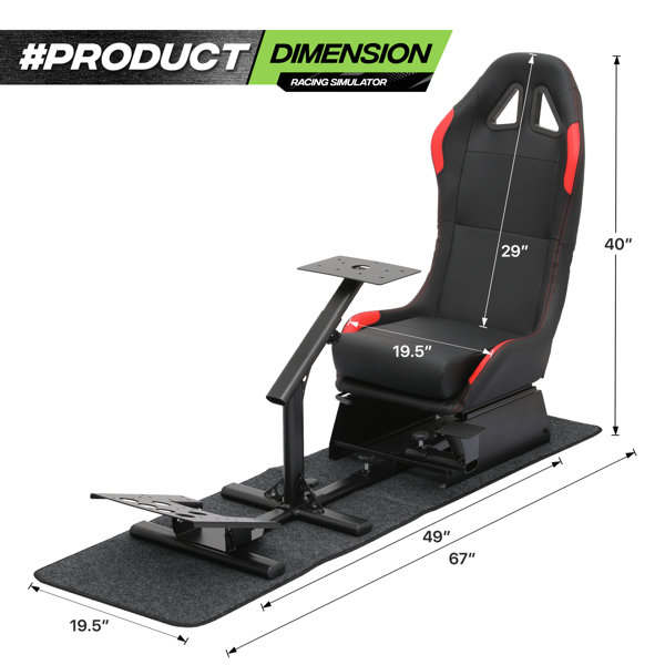 MoNiBloom Racing Simulator Cockpit Fit for Logitech G25, G27, G29, G920  Thrustmaster TX F458, T500 RS, T300RS, PS5 Xbox Racing Wheel Stand, Black