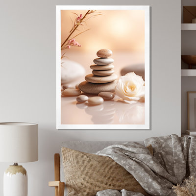 Spa Serenity Zen Stones Delicate Balance Cairn I On Canvas Print