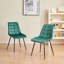 Set Of 4 Velvet Chairs - Retro Style, Ergonomic Dining Room Chairs - 47 Lx43 Dx50 H Cm (Black)-1957084806