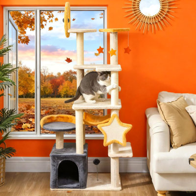 63 Inch Moon And Star Themed Cat Tree