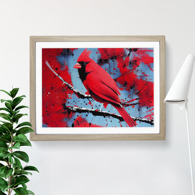 Cardinal Bird Splash Vol.2 Abstract - Single Picture Frame Painting