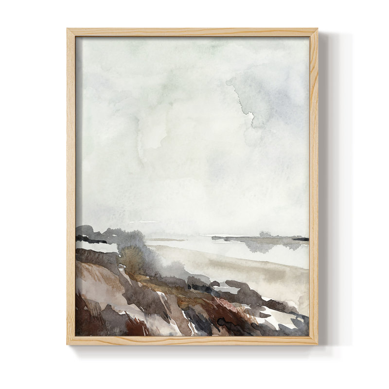 Coastal Inlet Study I, reproduction encadrée - bois massif, H 21 po x l 17 po