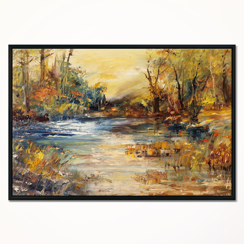 «Forest Stream», reproduction d'art sur toile Nature Stream - Stream in Forest, H 16 po x l 32 po x P 1 po