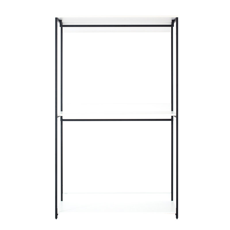 Walk-In Closet 47" - Powder Coated Metal Structure, Components, Deep Storage Areas, To Water & Heat, Stain And Scratch With Shelf Frame, Extra Storage, , E0 Board