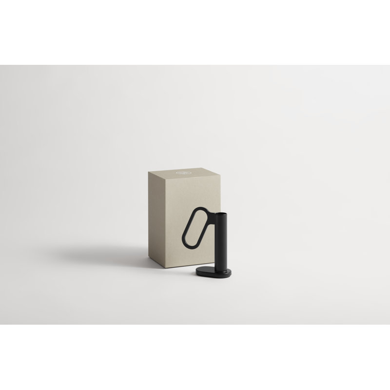 Who Goes There? Candlestick, Black, 5" H x 4" W 