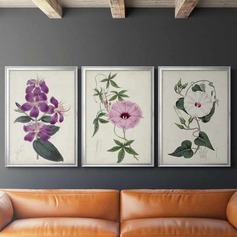Garden Gems IV - Toile tendue avec châssis sur mesure - 3 pièces, H 27 po x l 39 po