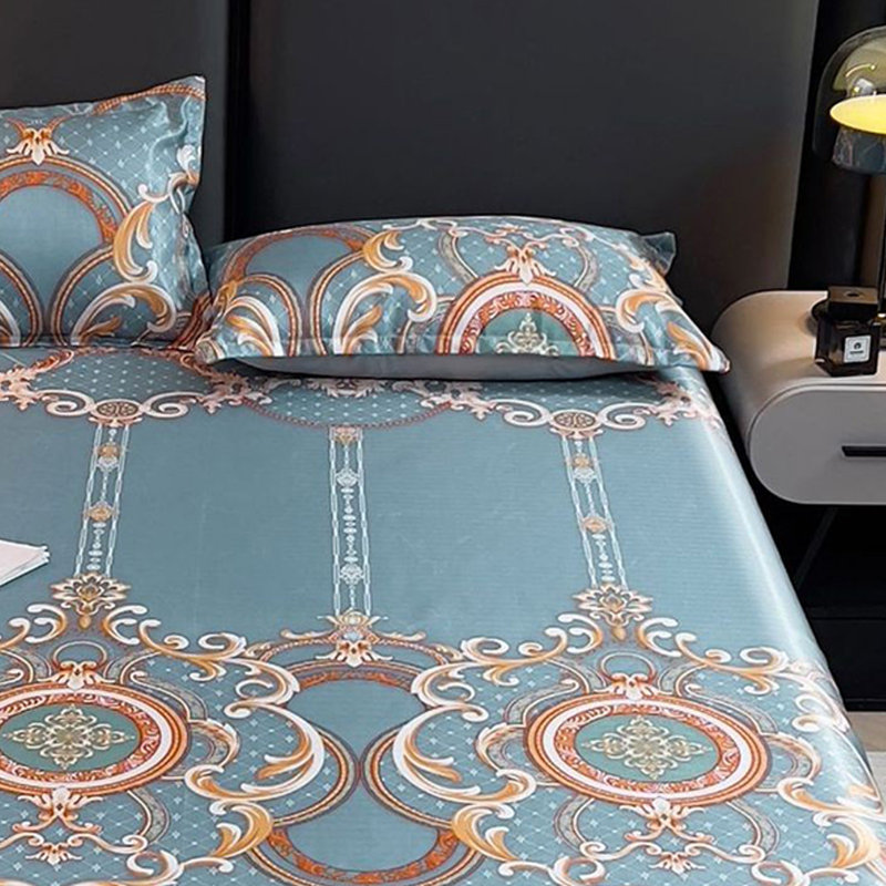 Taie d'oreiller en lin Glace en soie Drap de lit en trois parties Glacière lavable et pliable