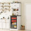 Armoire à café de 72,8 po de hauteur avec mini-réfrigérateur, armoire de ferme avec tablettes réglables et petite armoire à vin