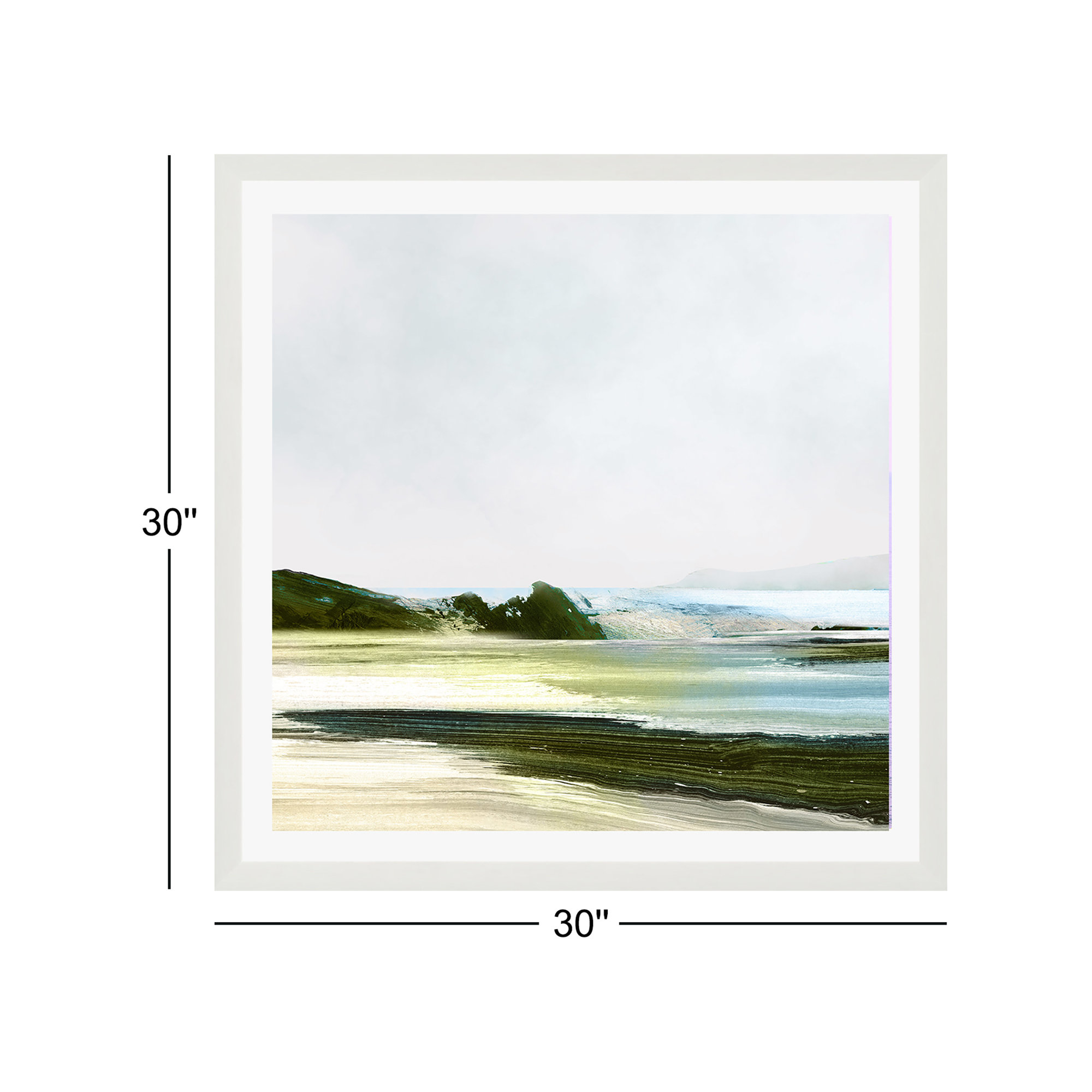 Padstow, 30" H x 30" W x 0.75" D, Yes, White Framed Paper