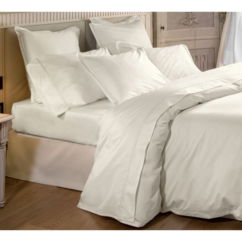 Luce Flat Sheet, Queen Flat Sheet, Ivory/Ivory