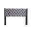 Grand lit tapissier en velours avec ailes, plateforme et tête de lit gris anthracite